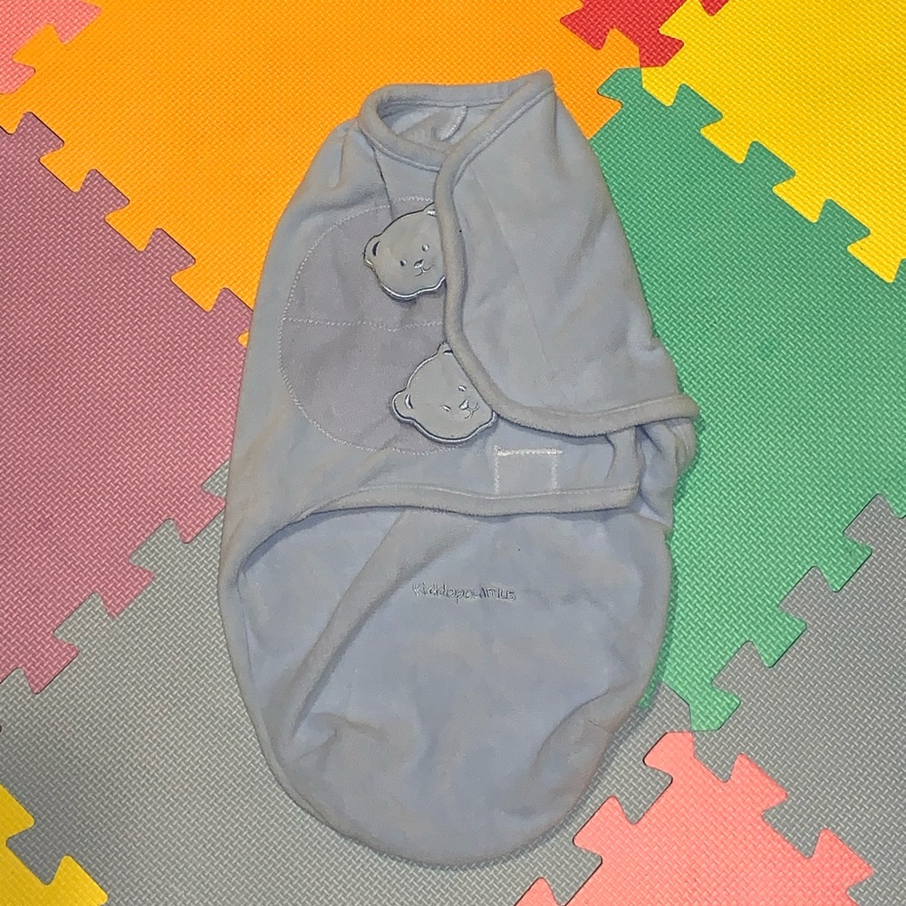 Baby blue newborn & 0-3M boys fleece warm swaddling wrap by Kiddopotomus